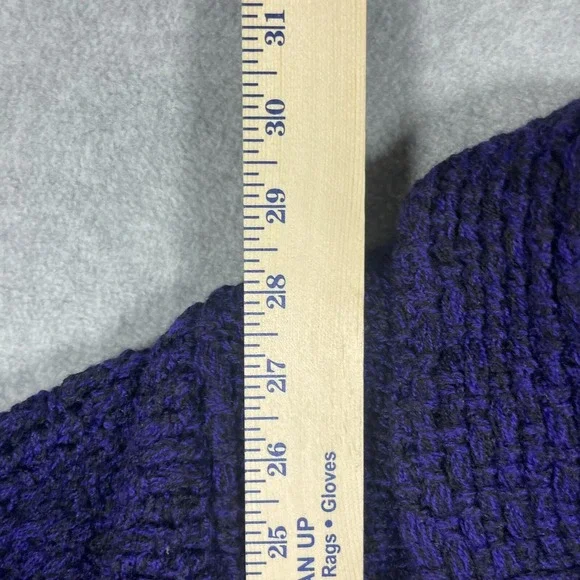 Vintage 90s Robert Comstock Purple Puff Sweater 100% Wool Men's Medium Italy - Picture 3 of 7